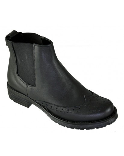 STIVALETTO VITELLO NERO CON ELAS.LATERAL