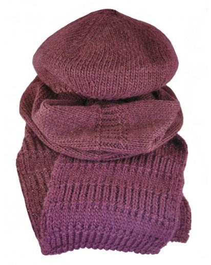 SCIARPA E BASCO ALPACA/LANA BORDEAUX