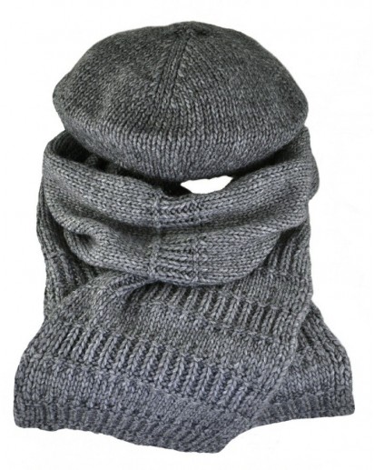 SCIARPA E BASCO ALPACA/LANA GRIGIO