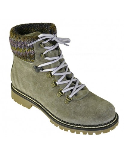 SCARPONCINO PELLE SCAMOSCIATA TAUPE/LANA