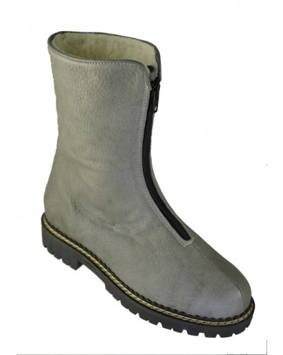 STIVALETTO CON CERNIERA VITELLO GRIGIO