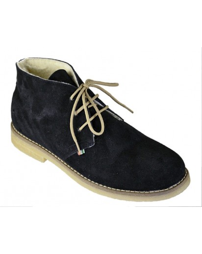 POLACCHINO CAMOSCIO BLU FODERA LANA