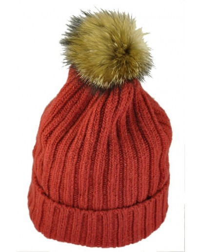 BERRETTO A MAGLIA ROSSO  PON PON COJOTE