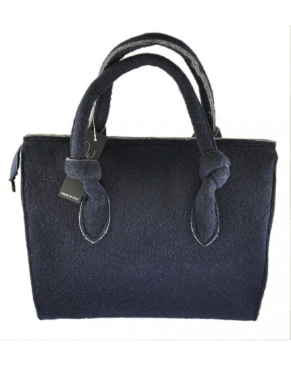 BORSA BAULETTO IN FELTRINO BLU