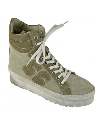 SNEAKER LACCIO CAMOSCIO BEIGE/TAUPE
