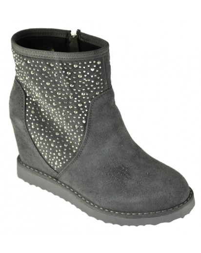 STIVALETTO CAMOSCIO CHARCOL CON ZEPPA I.