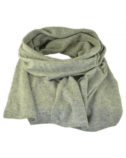 SCIARPA LANA RASTATA GRIGIO CHIARO
