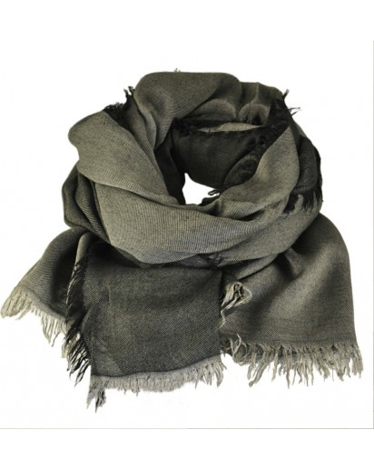 SCIARPA LANA DOUBLE FACE GRIGIO SCURO
