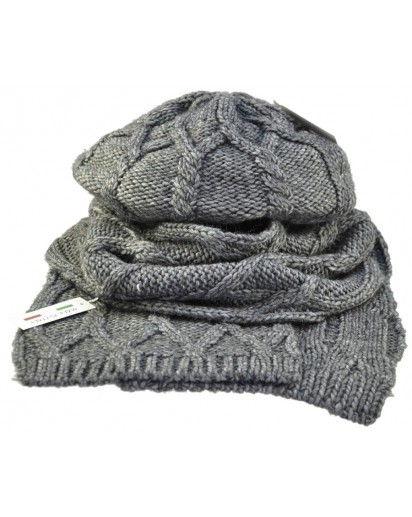 SCIARPA E BASCO ALPACA/LANA GRIGIO