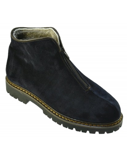 POLACCO CON CERNIERA CAMOSCIO BLU