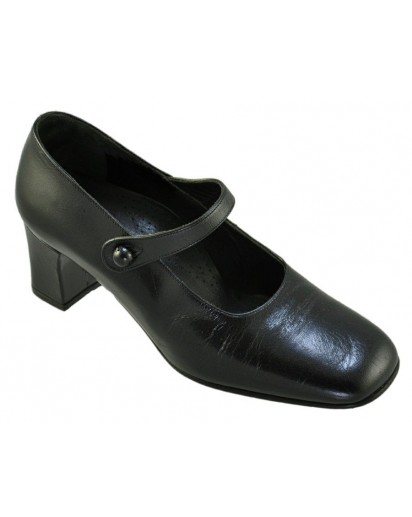 SCARPA DECOLLETE` CON CINTURINO VI NERO