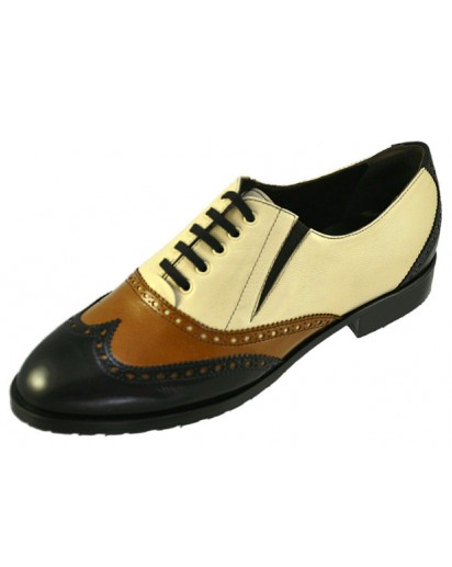 SCARPA ALLACC.PUNTA DUILIO NERO-CUOIO-BE