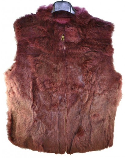 GILET LAPIN BORDO` CON CERNIERA