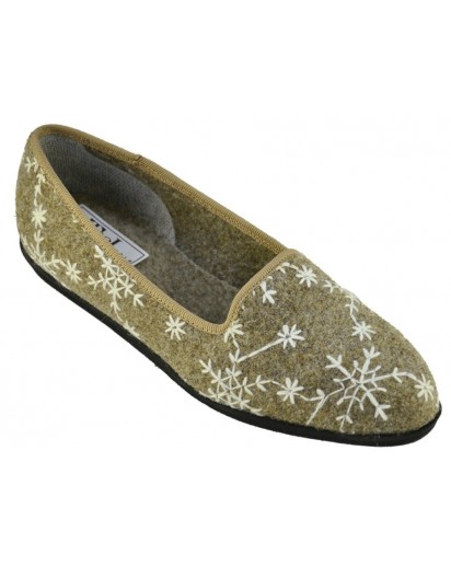 SCARPETTA PANTOFOLA FELTRO BEIGE RIC.