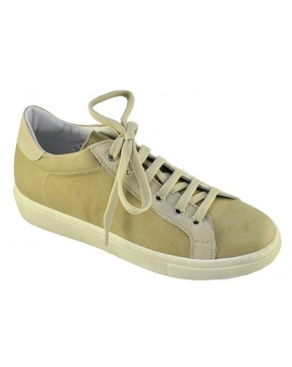 SNEAKER ALLACCIATO NABUK MARMO-FUMO