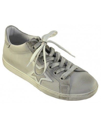 SNEAKER ALLACCIATO VIT.CERATO PERLA-ACCI