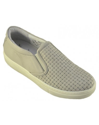 SNEAKER A PANTOF. PELLE PERLA - ACCAIO