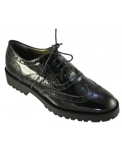SCARPA P.DUILIO ALLACCIATA VERNICE NERA