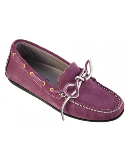 MOCASSINO CAMOSCIO CICLAMINO SUOLA GOMMA