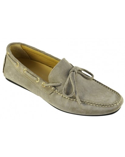 MOCASSINO CAMOSCIO TORTORA SUOLA GOMMA
