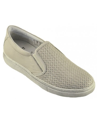 SNEAKER A PANTOFOLA PELLE PERLA