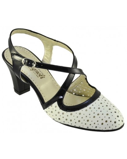 SANDALO NAPPA BIANCO RIP.VERNICE BLU T60