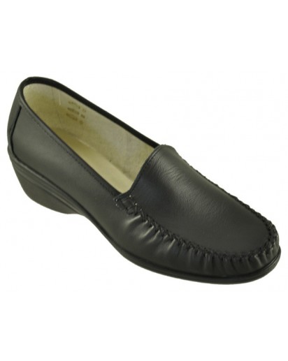 MOCASSINO NAPPA NERO SUOLA INS.GOMMA