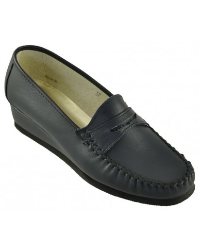 MOCASSINO NAPPA BLU CON PASSANTE ZP 30