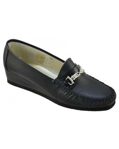 MOCASSINO NAPPA BLU CON PASS.MORS.ZP30