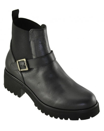 STIVALETTO CON ELAST.E CINT.FIBBIA NERO