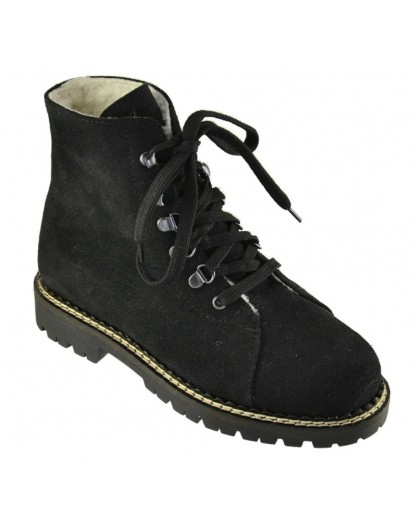 POLACCO STRINGATO CAMOSCIO NERO FOD.WL