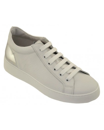 SNEAKER ALLACCIATO BIANCO - ARGENTO