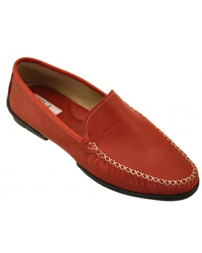 MOCASSINO VITELLO ROSSO S.GOMMA CUCITA