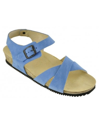 7X SANDALO ANATOMICO CAMOSCIO CELESTE