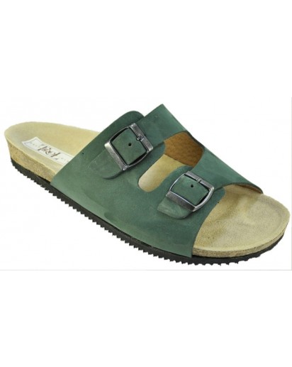 73 CIABATTA 2 FIBBIE NABUK FORESTA