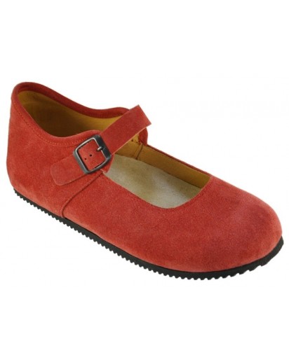 BALLERINA BIRK.CON CINTURINO CAM.ROSSO