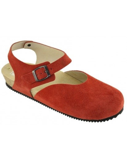 716 SANDALO P.CHIUSA FIB.CAMOSCIO ROSSO