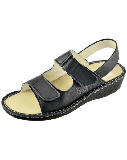 M105 SANDALO NAPPA NERO CINT.VELCRO PLAN