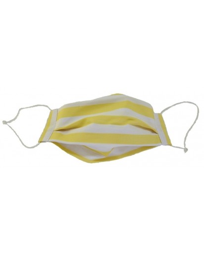 MASCHERINA IN COTONE STRISCE BIANCO-GIAL