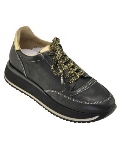 SNEAKER ALLACC. PELLE NERO SUOLA MICRO