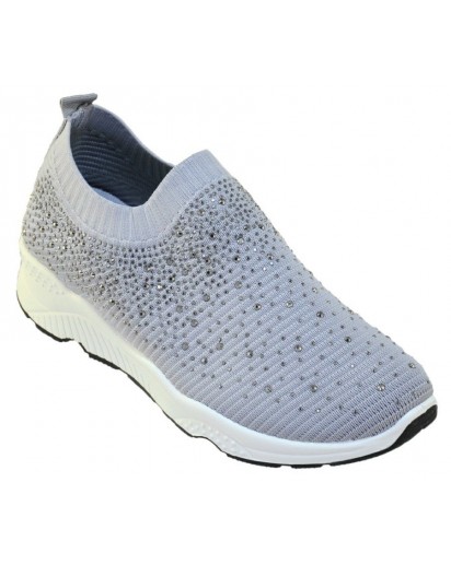 SCARPA PANTOFOLA A MAGLIA ELAST.GRIGIO+B
