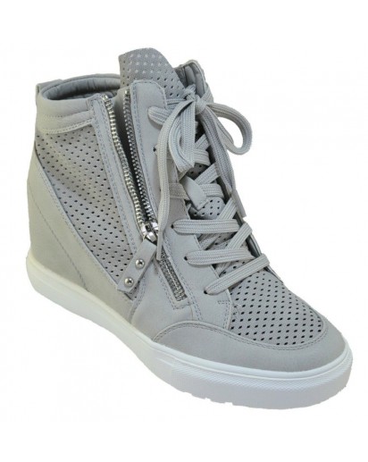 SNEAKER ALTO TESSUTO MICROF.FORATO GRIGI