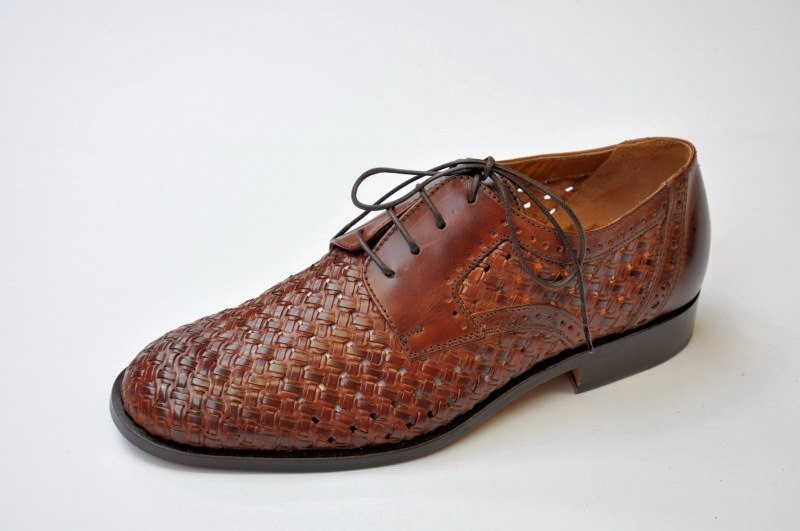 Scarpe uomo pelle intrecciata shop