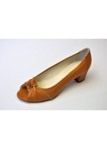 SCARPA PUNTA APERTA SILK TABACCO TACCO50