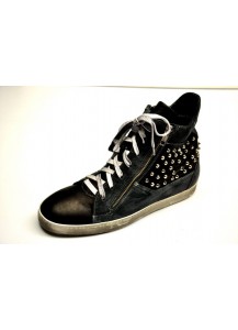 SNEAKER ALTO VIT.NERO+CAMOSCIO GRIGIO