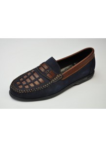 MOCASSINO UOMO BLU-MARRON    FREETIME