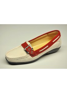 MOCASSINO DONNA BIANCO/ROSSO FREETIME