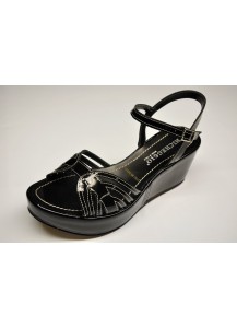SANDALO VERNICE NERO  PLATO`50