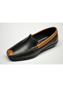 MOCASSINO NAPPA NERO+NATURALE FREETIME