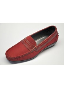 MOCASSINO NABUK+NAPPA RUBINO FREETIME